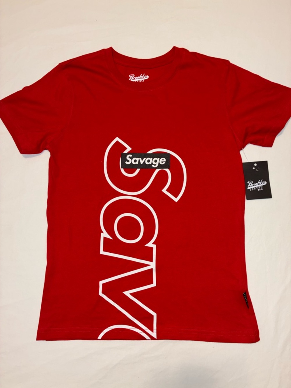 Kids Brooklyn Cloth Red 'Savage' Graphic Tee